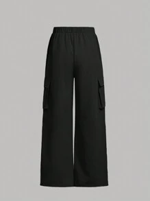 Tween Girl Rib Knit Ruched Long Sleeve Top And Utility Pants Casual 2 Pieces Set