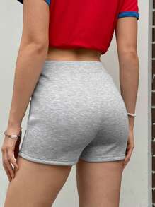 INAWLY Women's Drawstring Solid Color Minimalist Skinny Casual Sports Shorts