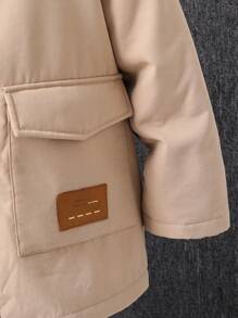 Chaqueta de forro mullido de longitud media para niño preadolescente, ropa de abrigo casual asequible adecuada para ir al trabajo, la escuela, el uso diario, los deportes y los viajes, para otoño/invierno