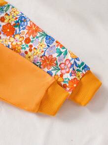 SHEIN 2pcs/Set Baby Girls Swan Print Cute Set - Orange - View 3