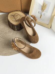 New Autumn Little Girls Fashion Flats Dance Party Imitation Leather Shoes, Suitable For Outdoor, Party, Casual Wear, Dancing, Comfortable Outdoor Shoes For Girls - Brown - View 5