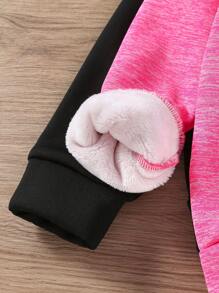 SHEIN 2 piezas Cárdigan informal tipo línea A de felpa para niñas - Multicolor - Ver 4