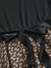 SHEIN Unity Váy búp bê chữ A cỡ lớn cho nữ có khối màu, cổ tròn - Nhiều màu - Xem 4
