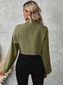 Chiquease Jacke mit Kragen, doppelreihig, langarm, für den lässigen täglichen Gebrauch