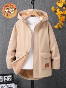 Chaqueta de forro mullido de longitud media para niño preadolescente, ropa de abrigo casual asequible adecuada para ir al trabajo, la escuela, el uso diario, los deportes y los viajes, para otoño/invierno