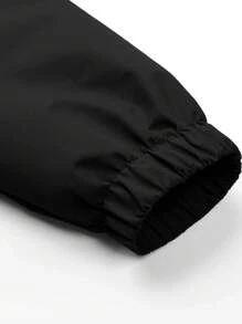 Manfinity Sport Corelite Boyfriend Style Men's Solid Color Front Zip Long Sleeve Casual Hooded Sports Jacket - Black - View 4