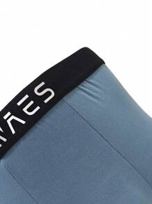 5pcs/Pack Men's Contrast Lace Waistband Boxer Briefs - Multicolor - View 4