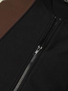 Manfinity Homme Men's Zip-Up Two Tone Casual Daily Fashionable Jacket