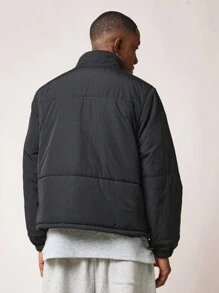SUMWON Chaqueta acolchada aislada tipo plumón para el invierno, ropa deportiva acolchada, chaqueta casual cálida con cuello alto, cremallera frontal completa, a prueba de viento, para exteriores