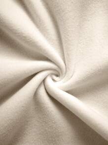 INAWLY 休闲蝙蝠和字母印花羊毛运动衫，秋冬，长袖上衣 - 杏色 - 查看 6