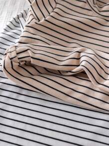 Cozy Pixies 2pcs/Set Baby Boy Colorful Striped Stand Collar Long Sleeve Top - Multicolor - View 6