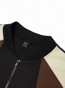 Manfinity Homme Men's Zip-Up Two Tone Casual Daily Fashionable Jacket