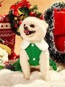 PETSIN Váy thú cưng lấp lánh màu xanh lá cây Giáng sinh - Nhiều màu - Xem 3