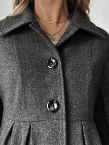 SHEIN Manteau de maternité à capuche à manches longues avec boutons, veste coupe-vent et chaude pour femmes enceintes, hiver