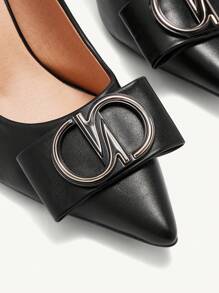 CUCCOO CHICEST Women's High Heel Pumps With Lacquer Buckle, Sexy Stiletto Pointed Toe, Office Lady And Outdoor Wear Spring Shoes Spring Break Easter Prom Heels For Christmas Elegant Shoes - Black - View 6