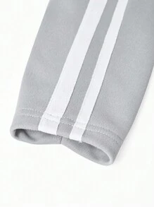 SHEIN 2pcs/Set Teen Girl Casual Off Shoulder Sweatshirt, Grey Color, Autumn/Winter - Grey - View 4