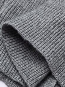 Celure Plus Size Women Pearl Flower Button Casual Knitted Vest - Grey - View 4