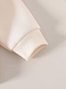 Bộ quần dài denim và áo nỉ in hoa 3D cho bé gái mới biết đi, mùa thu/đông - Màu xanh lam - Xem 4