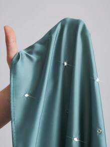 SHEIN Maija 新品秋冬季返校、节日派对和休闲时尚都市女士灰蓝色水钻装饰衬衫 - 灰色 - 查看 7