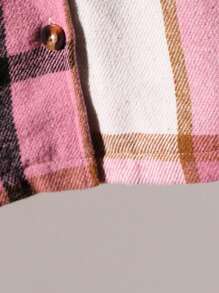 Baby Girls Plaid Jacket For Autumn/Winter - Pink - View 7