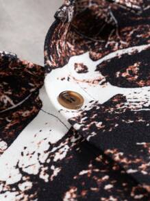 Manfinity Homme Setelan Jaket dan Celana Kasual Motif Ranting untuk Pria di Musim Gugur - MultiWarna - View 3