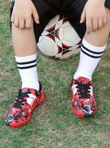 Zapatos de fútbol/Fútbol para niños con suelas AG (Césped Artificial) y HG (Césped Natural), zapatillas deportivas antideslizantes y duraderas con cordones