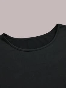 SHEIN Unity Váy búp bê chữ A cỡ lớn cho nữ có khối màu, cổ tròn - Nhiều màu - Xem 3