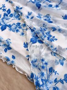 Soleia Vacation Women's Blue & White Floral Print Halter Backless Bowknot Asymmetrical Hem Ruffle Hem Dress,Fall&Winter Women Clothes,Thanksgiving Women Outfit,Christmas Women Clothes,Christmas Party Dress,Christmas Dress,Princess Women Costume,Thanksgiving Dress,Hot Pink Dress,Holiday Dress,Greek Goddess Dress,Hippie Women Clothes,Fairy Core,Fairy Dress,Summer Dresses For Women