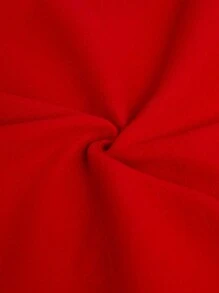 SHEIN Leap Crew Teen Girl Red Heart/Bow Decor Design Pullover Sweatshirt, Cute For Date Night - Red - View 5