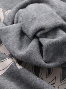 DAZY 女式保暖印花圆领长袖卫衣（秋冬款） - 灰色 - 查看 3