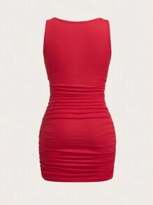 Muchica 2 件套女士褶皱迷你连衣裙