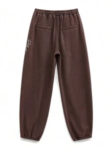 NEON BLANC Men's Thermal Lined Salty Letter Elastic Hem Sweatpants