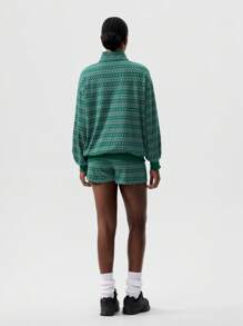 VARSITIE Cold Fall Winter Clothes Tennis Casual Retro Women Sports Sets - Green - View 2