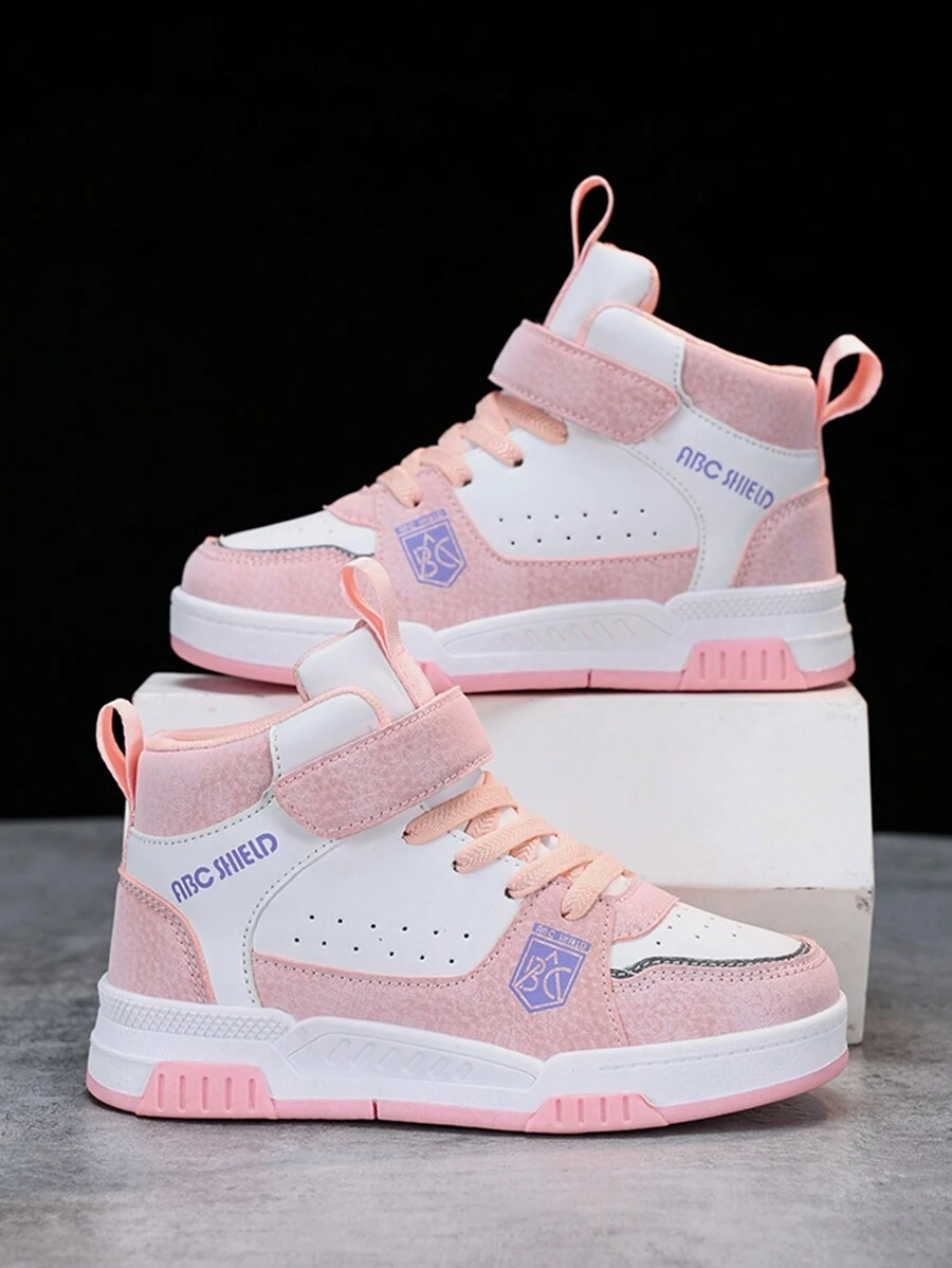 少女中帮保暖内衬时尚运动鞋，撞色设计，舒适保暖内衬，防滑鞋底，适合秋冬季日常穿着 - 彩色 - 查看 1