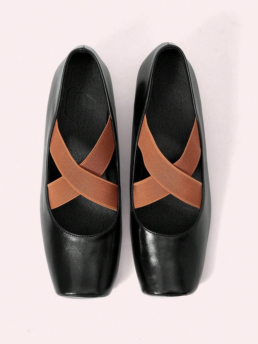 CUCCOO DOLLMOD Zapatos tipo Mary Jane de tacón alto de punta cuadrada para mujer, en color negro, con tacón cilíndrico y estilo cruzado, con aspecto vintage - Marrón - Ver 1