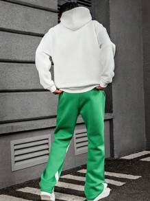 Manfinity EMRG Men Monster Pattern English Print Fashion Hoodie And Sweatpants Splice Tracksuit Set , Men Two Pieces Outfits , Men Tracksuit - Multicolor - View 7