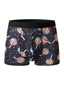 3pcs Pack Men's Fashionable Lollipop Print Boxers - Multicolor - View 7
