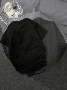 Manfinity Hypemode 男士休闲日常海鸥印花短袖 T 恤，夏季 - 彩色 - 查看 2