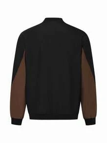 Manfinity Homme Men's Zip-Up Two Tone Casual Daily Fashionable Jacket