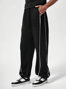 Teen Boys' Casual Contrast Trim Sweatpants, Spring/Autumn