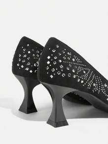 CUCCOO TILAWA 女士水晶装饰尖头高跟鞋 - 黑色 - 查看 5