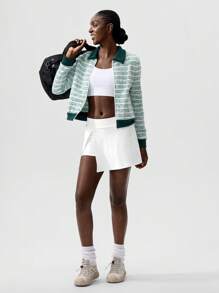 VARSITIE Cold Autumn And Winter Contrast Stripes Women Outdoor Jackets