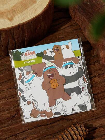 We Bare Bears X SHEIN 38pcs Cute Cartoon Bear Pattern Sticker Pack
