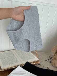 SHEIN 6pcs/Pack Tween Girls' Minimalist Breathable Soft High Waist Triangular Panties