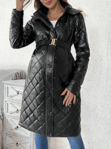 SHEIN Maternity Winter 3-In-1 Hooded Padded Coat, Pregnancy Outerwear & Coat