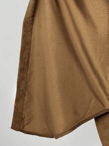 SHEIN Maternity Loose Fit Corduroy Sleeveless Vest Jacket For Autumn, Shirt Not Included, For Winter - Khaki - View 6