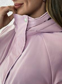 SHEIN 3-In-1 Maternity Fluffy Kangaroo Hooded Jacket Coat, For Winter