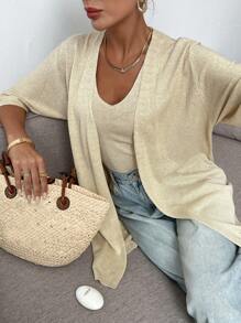 SHEIN Frenchy 2pcs Women Casual Gold Line Decor Camisole And Cardigan Set Women Cardigans,Thanksgiving Outfit,Women Fall Sets Winter - Gold - View 1