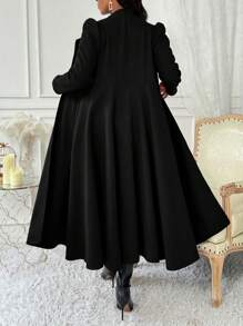 SHEIN Clasi Áo khoác nữ cài nút phía trước thanh lịch, giản dị cho mùa thu - màu đen - Xem 2