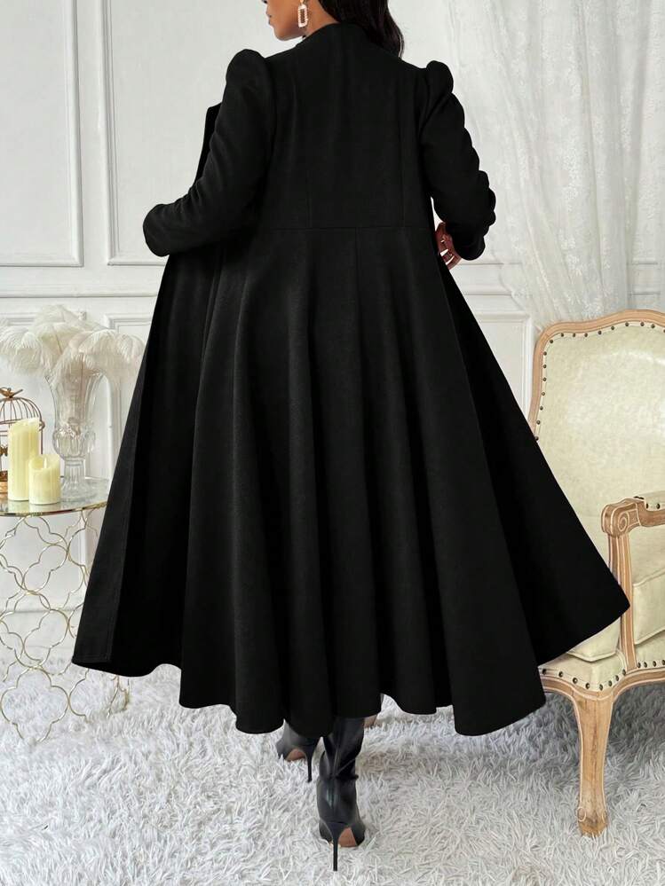 SHEIN Clasi Áo khoác nữ cài nút phía trước thanh lịch, giản dị cho mùa thu - màu đen - Xem 2